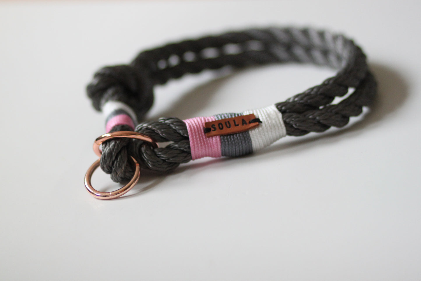 Halsband „rosa-grau“