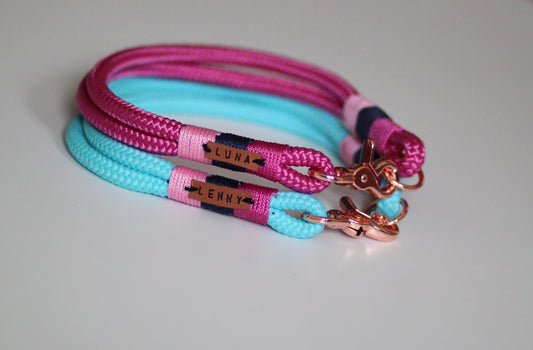 Halsband „pink-türkis“