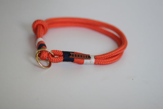 Set "orange-maritim" mit Leine und Halsband