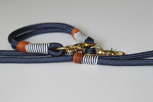 Set "blau-maritim" mit Leine und Halsband