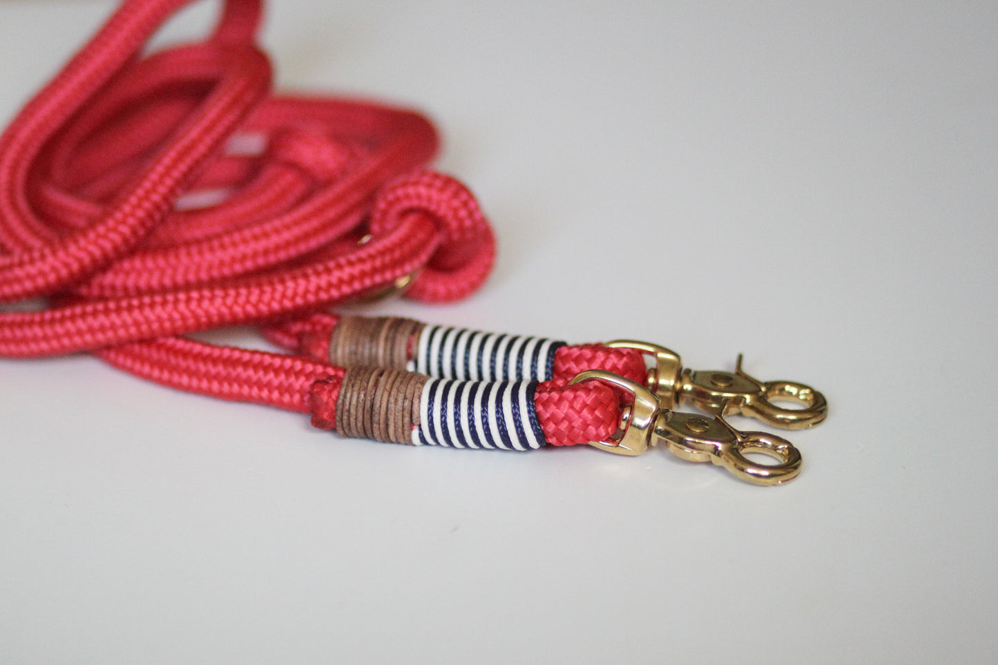 Set "rot-maritim" mit Leine und Halsband